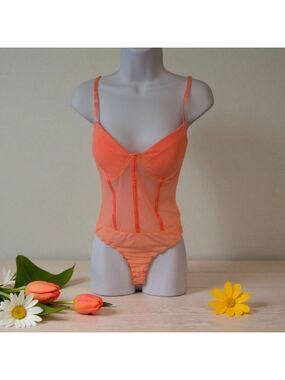 Timing Vibrant Orange Mesh Teddy Size M
